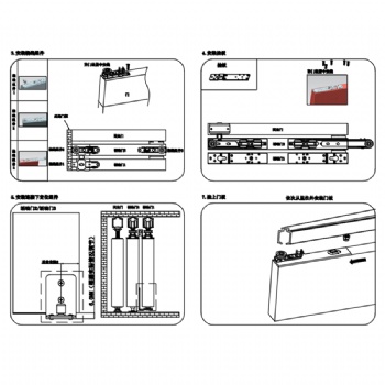 Simultaneous sliding soft closing system for 3 doors-AO SC001